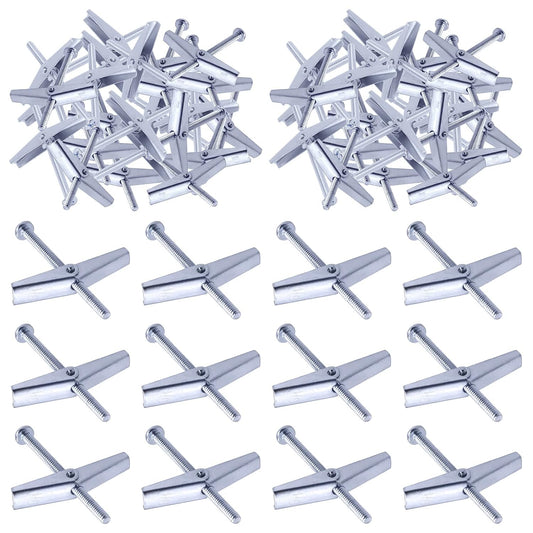 30Pcs 1/8 Inch Toggle Bolt and Wing Nut Kit for Hanging Heavy Items on Drywall