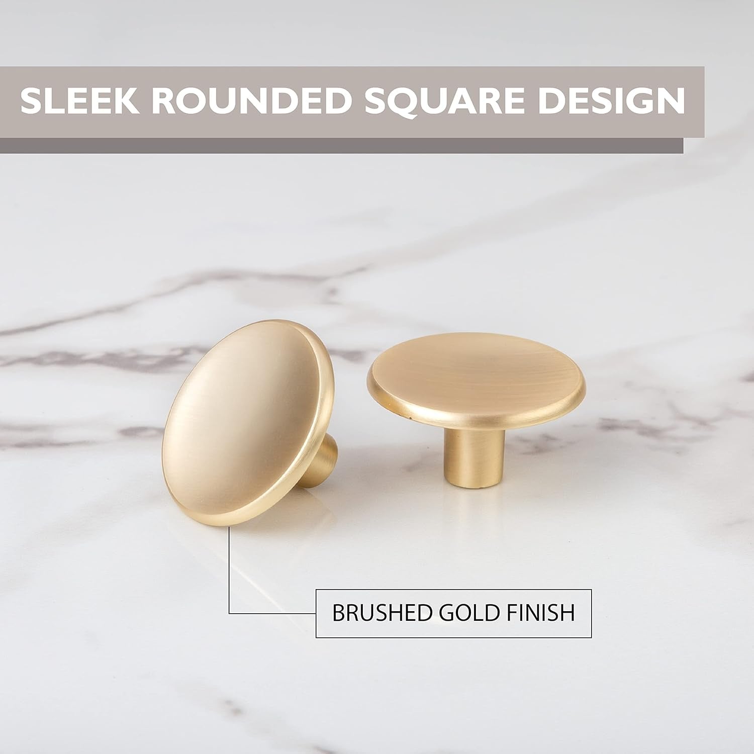 Modern round Concave Cabinet Knob, Gold 10 Pack 1 Inch Kitchen Cabinet Knob Drawer Pull Handle Hardware