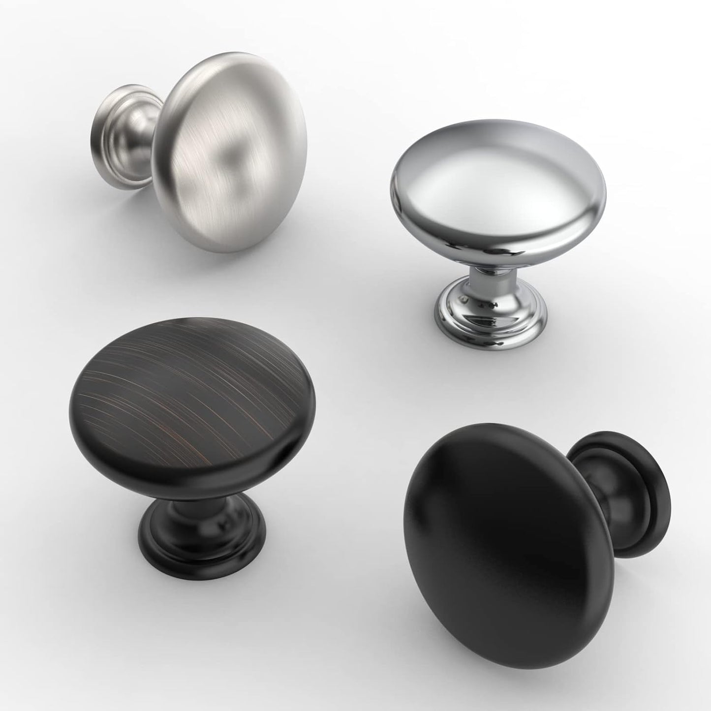 10 Pack Cabinet Hardware Knobs, Kitchen Door Cabinet Oil Rubbed Bronze round Solid Knobs - 1-1/4 Inch (30Mm) Diameter