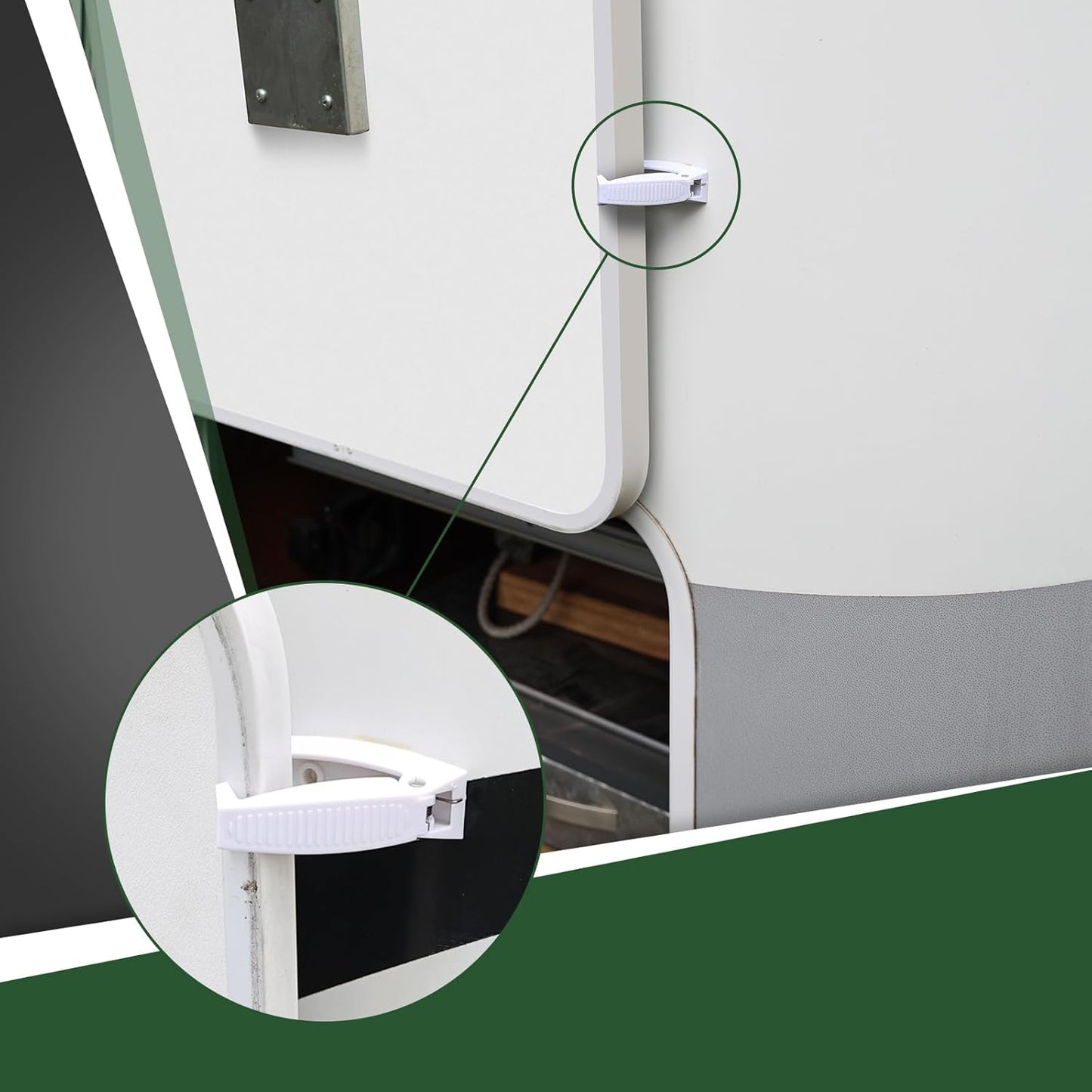 RV Door Holder, 12Pcs White Camper Door Holder, Keep the Baggage Door Open, for RV, Trailer, Camper Vans