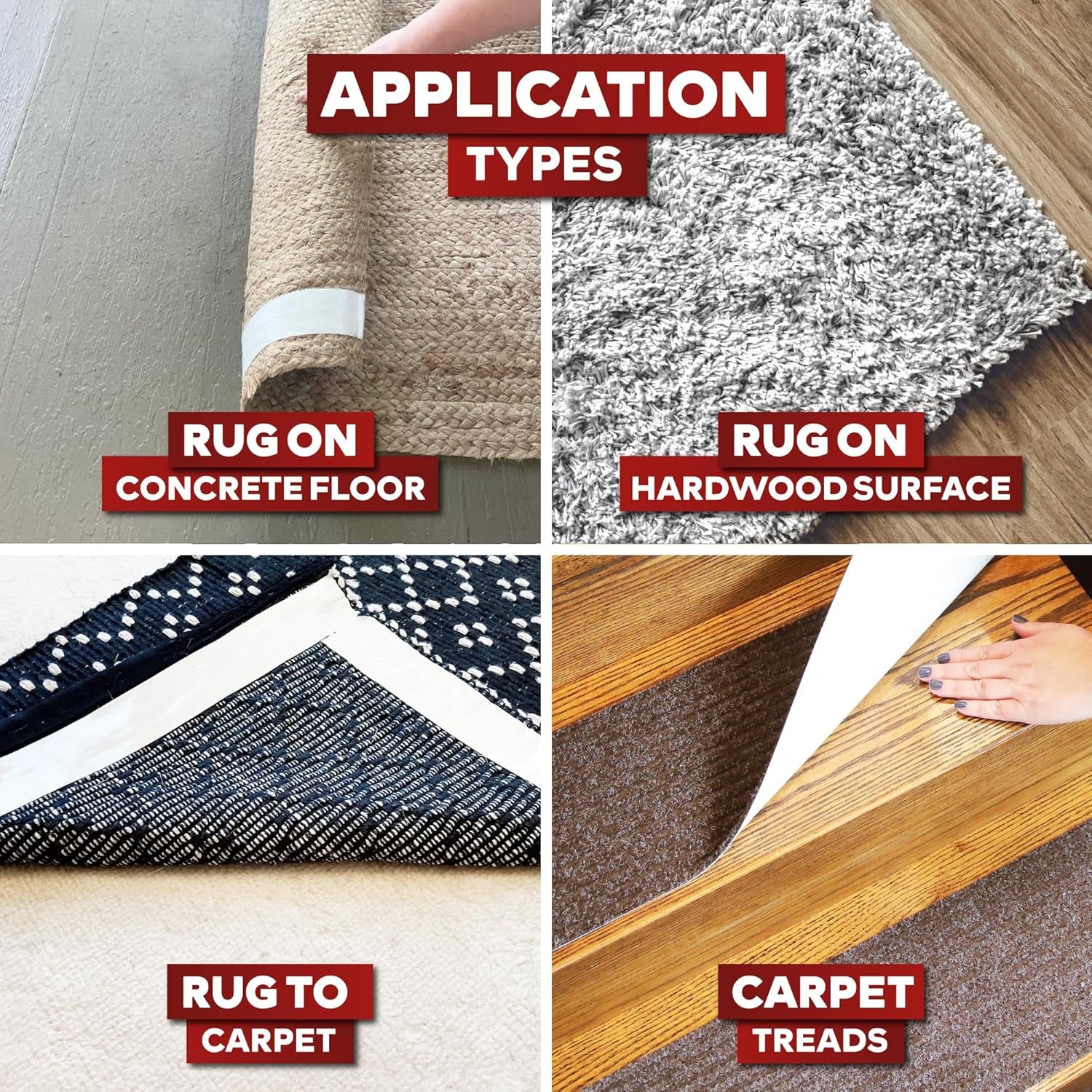 Carpet Tape Double Sided - Heavy Duty 2” X 20 Yds Gentle on Surface Double Sided Carpet Tape for Area Rugs over Carpet for Hardwood Floors, Corner Rug Tape for Carpet to Carpet