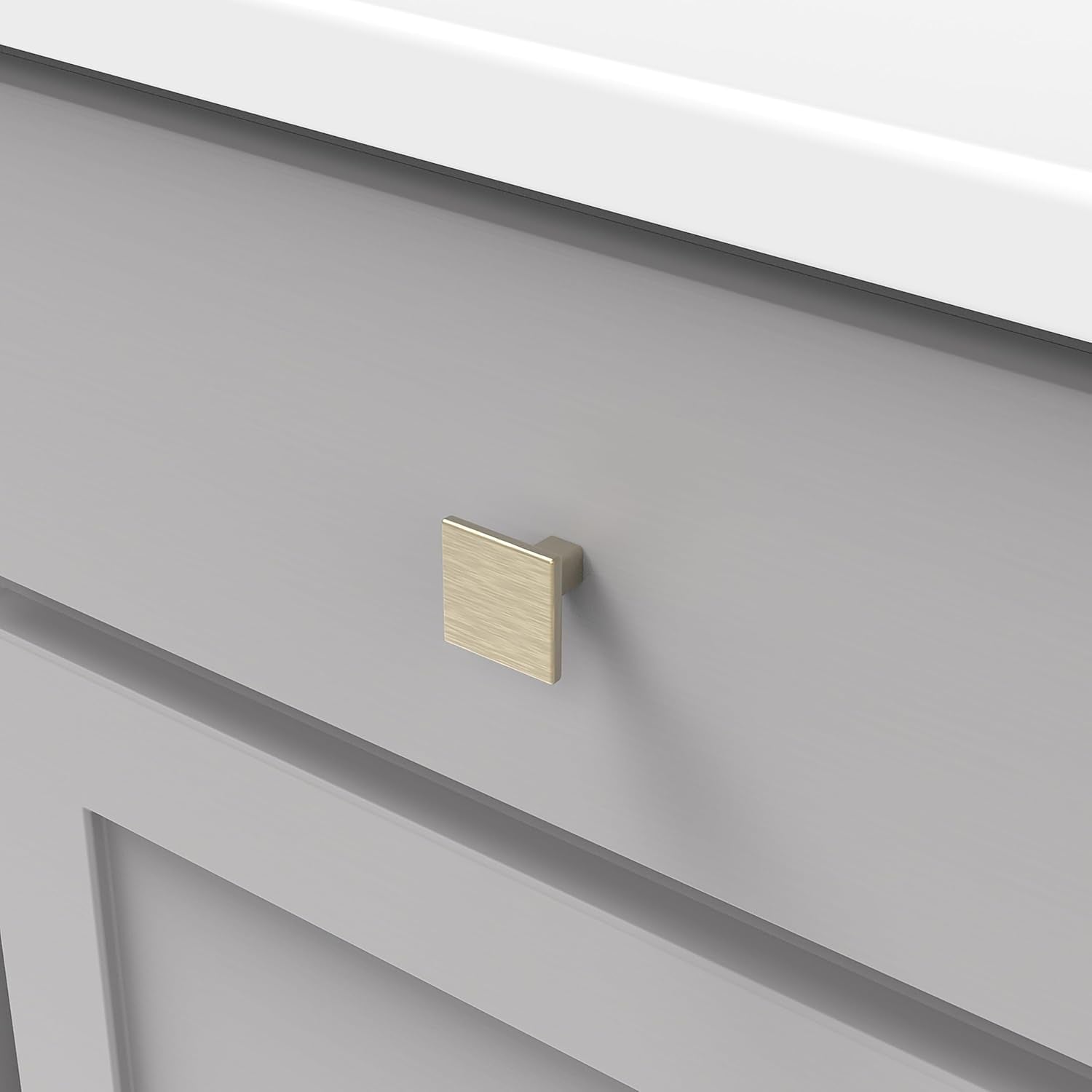 Solid Core Kitchen Cabinet Knobs, Luxury Cabinet and Dresser Knobs, Handle Pulls for Doors & Drawers, 1-1/4 Inch, Elusive Golden Nickel, Skylight Collection (Pack of 10)