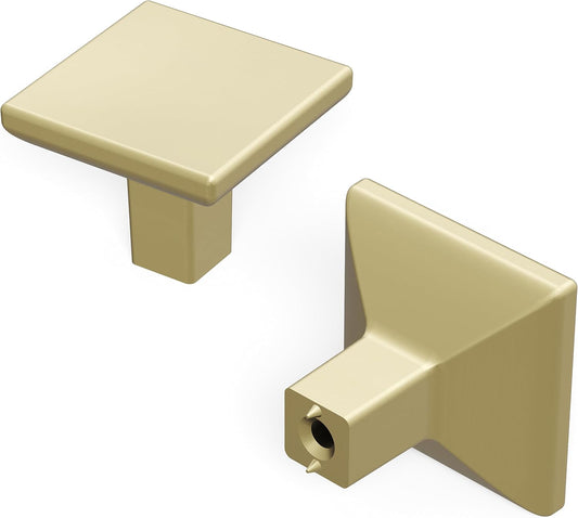 Solid Core Kitchen Cabinet Knobs, Luxury Cabinet and Dresser Knobs, Handle Pulls for Doors & Drawers, 1-1/4 Inch, Elusive Golden Nickel, Skylight Collection (Pack of 10)