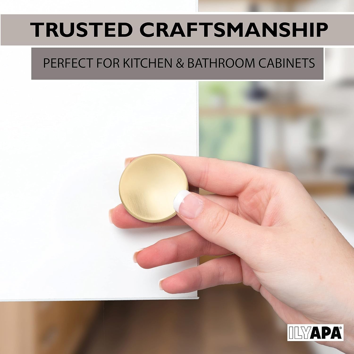 Modern round Concave Cabinet Knob, Gold 10 Pack 1 Inch Kitchen Cabinet Knob Drawer Pull Handle Hardware