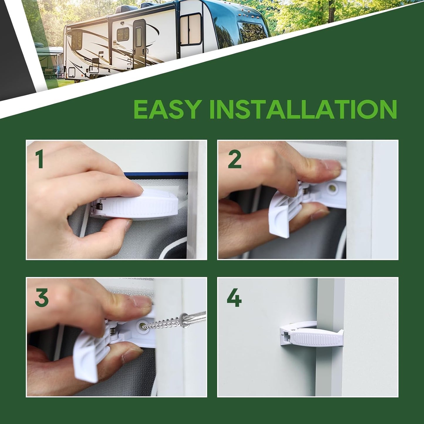 RV Door Holder, 12Pcs White Camper Door Holder, Keep the Baggage Door Open, for RV, Trailer, Camper Vans